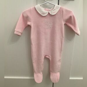 JACADI PINK VELOUR FOOTIE SIZE 3mn